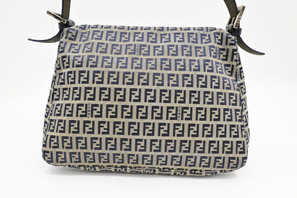 Fendi Mama Baguette in Navy Zucca Canvas