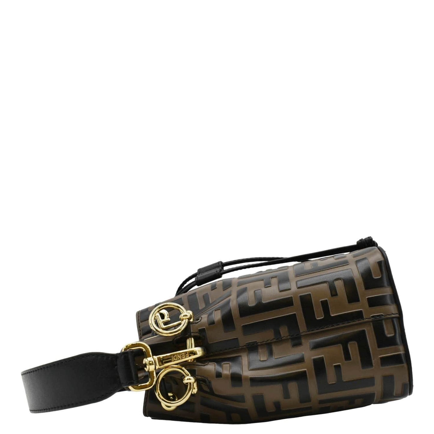 FENDI Mini Mon Tresor Leather Bucket Crossbody Bag Brown