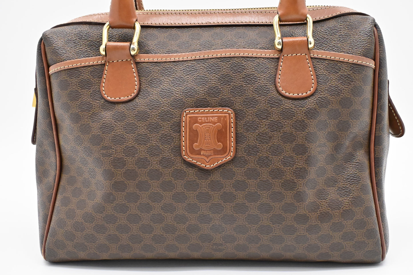 Celine Handbag in Brown Macadam Canvas
