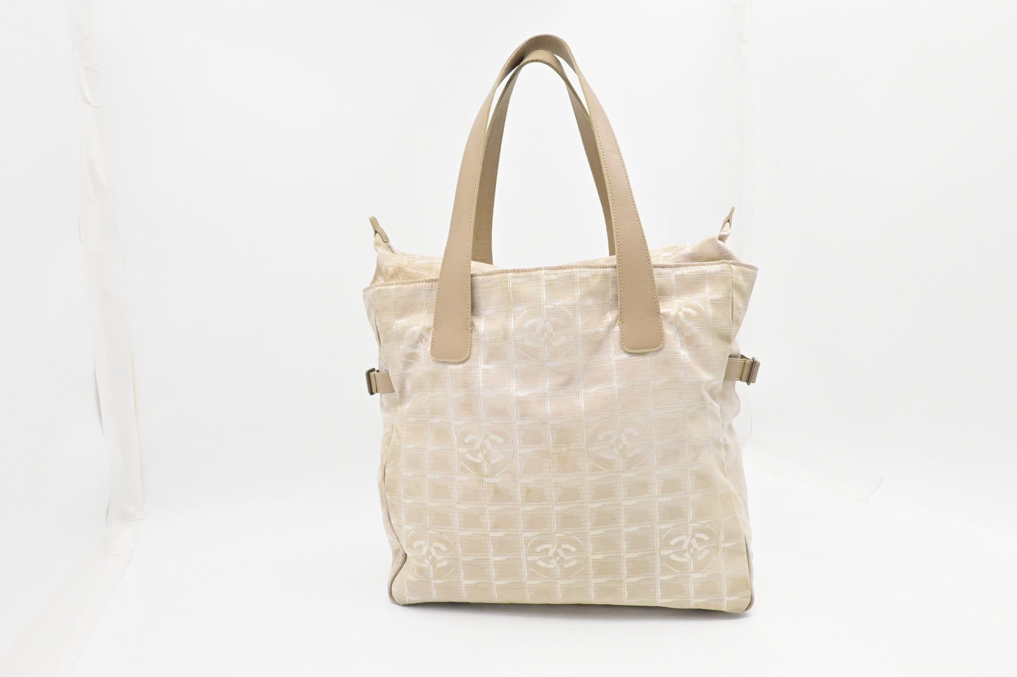Chanel New Travel Line Zip Tote in Beige Canvas
