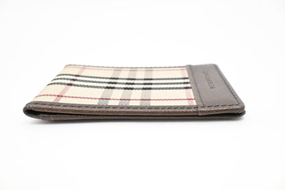 Burberry Card Case in Beige Check Canvas