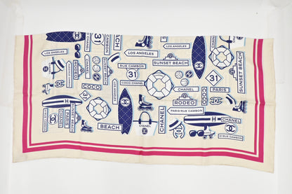 Chanel Beach Logo Scarf in Silk