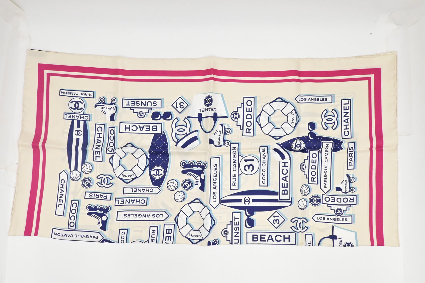 Chanel Beach Logo Scarf in Silk