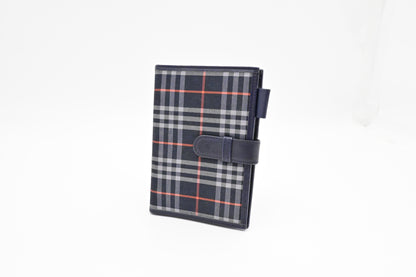Burberry Agenda in Navy Check Canvas