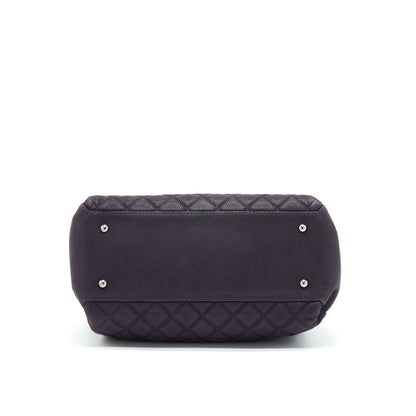 Chanel Flap Tote Bag With Chain Grained Calfskin Dark Purple SHW