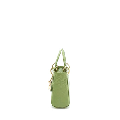 Dior Mini Lady Dior Lizard Light Green