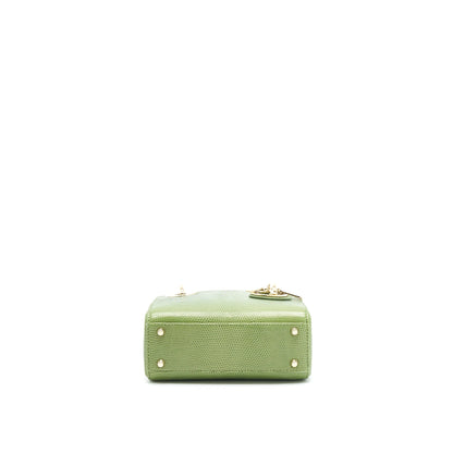 Dior Mini Lady Dior Lizard Light Green