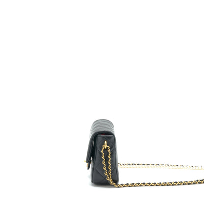 Chanel My Perfect Mini Flap Bag Lambskin Black GHW (Microchip)