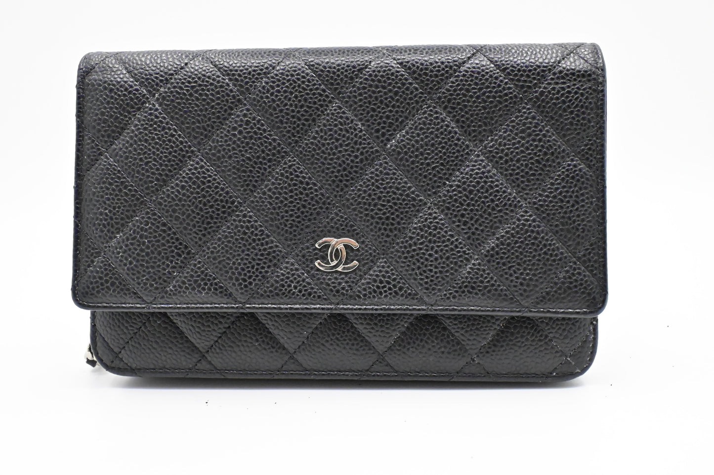 Chanel Wallet on Chain in Black MattelassÃÂ© Caviar Leather