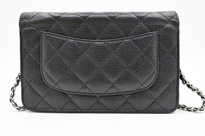 Chanel Wallet on Chain in Black MattelassÃÂ© Caviar Leather