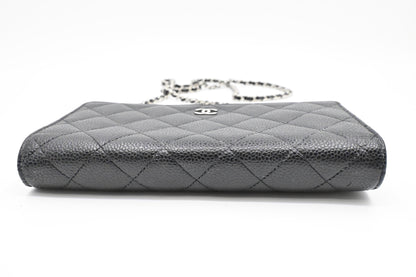 Chanel Wallet on Chain in Black MattelassÃÂ© Caviar Leather
