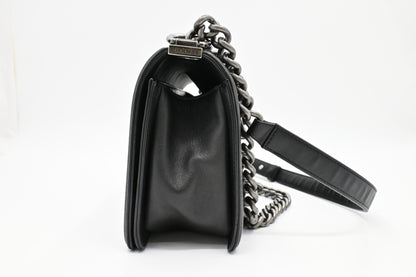 Chanel Old Medium Boy in Black Leather