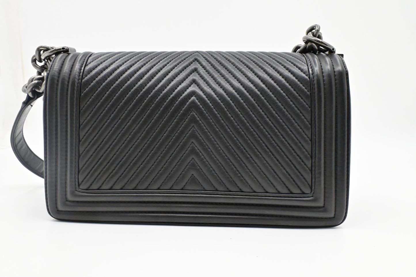 Chanel Old Medium Boy in Black Leather