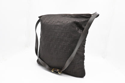 Fendi Large Crossbody in Brown FF Nylon