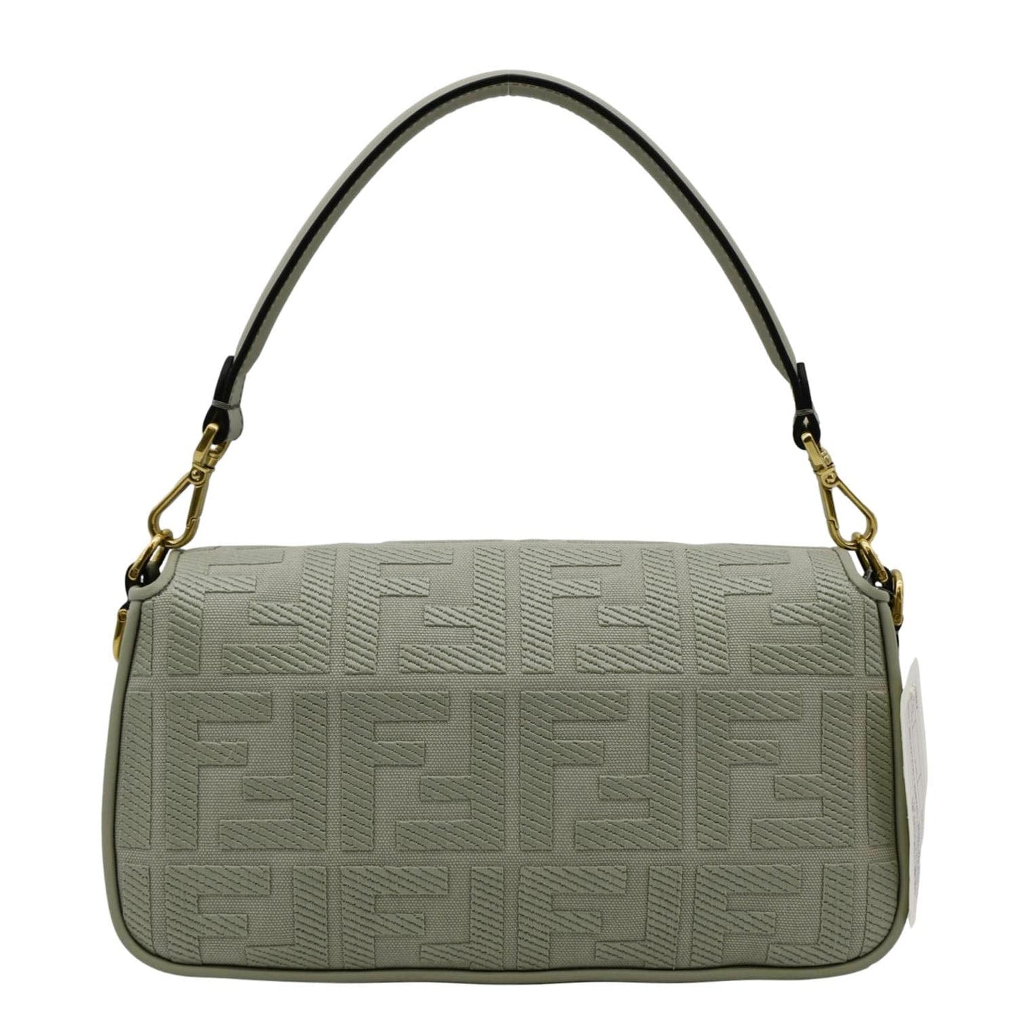 FENDI Baguette FF Canvas Chain Shoulder Bag Mint Green