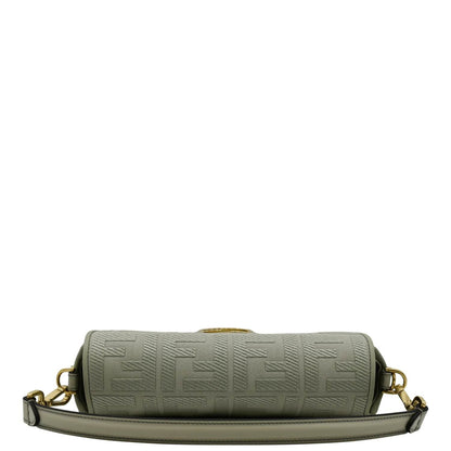 FENDI Baguette FF Canvas Chain Shoulder Bag Mint Green