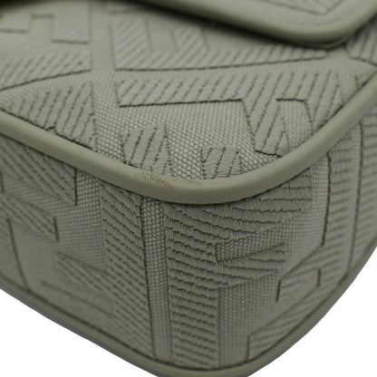 FENDI Baguette FF Canvas Chain Shoulder Bag Mint Green