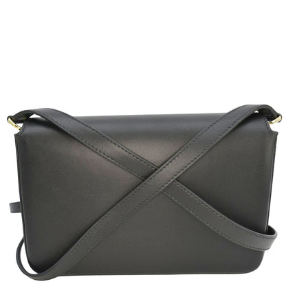 BURBERRY Hampshire Vintage Check Leather Crossbody Bag Black