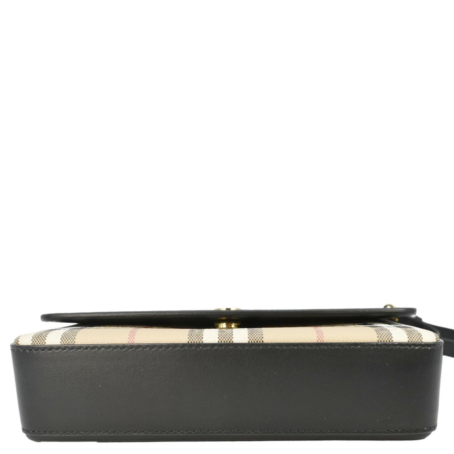 BURBERRY Hampshire Vintage Check Leather Crossbody Bag Black