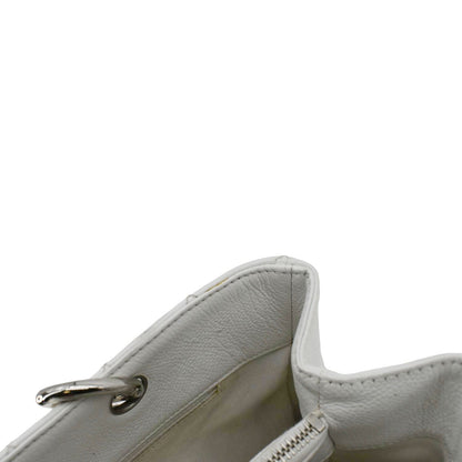 CHANEL Grand Shopping Quilted Caviar Leather GST Tote Bag White
