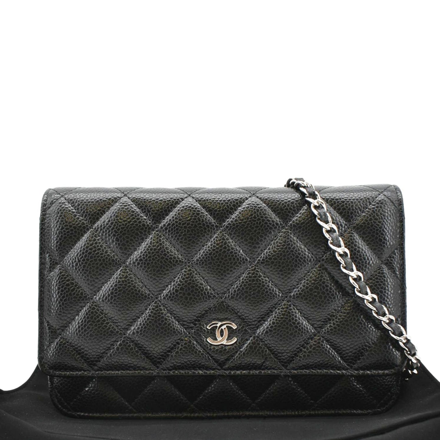 CHANEL WOC Quilted Leather Caviar Crossbody Bag Black