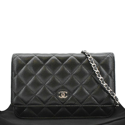 CHANEL WOC Quilted Leather Caviar Crossbody Bag Black