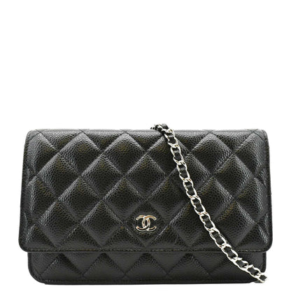 CHANEL WOC Quilted Leather Caviar Crossbody Bag Black