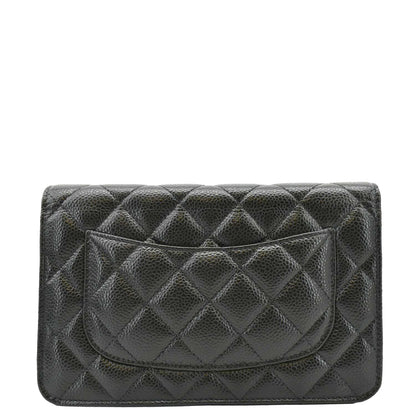 CHANEL WOC Quilted Leather Caviar Crossbody Bag Black