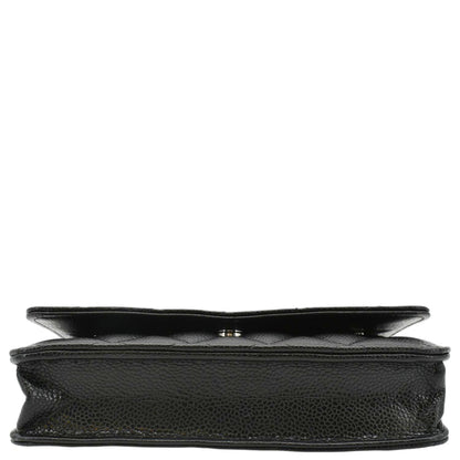 CHANEL WOC Quilted Leather Caviar Crossbody Bag Black