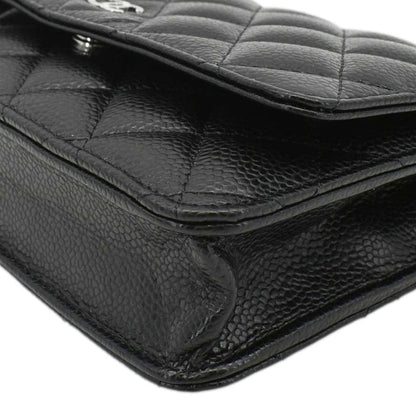 CHANEL WOC Quilted Leather Caviar Crossbody Bag Black