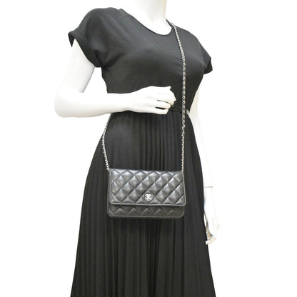 CHANEL WOC Quilted Leather Caviar Crossbody Bag Black