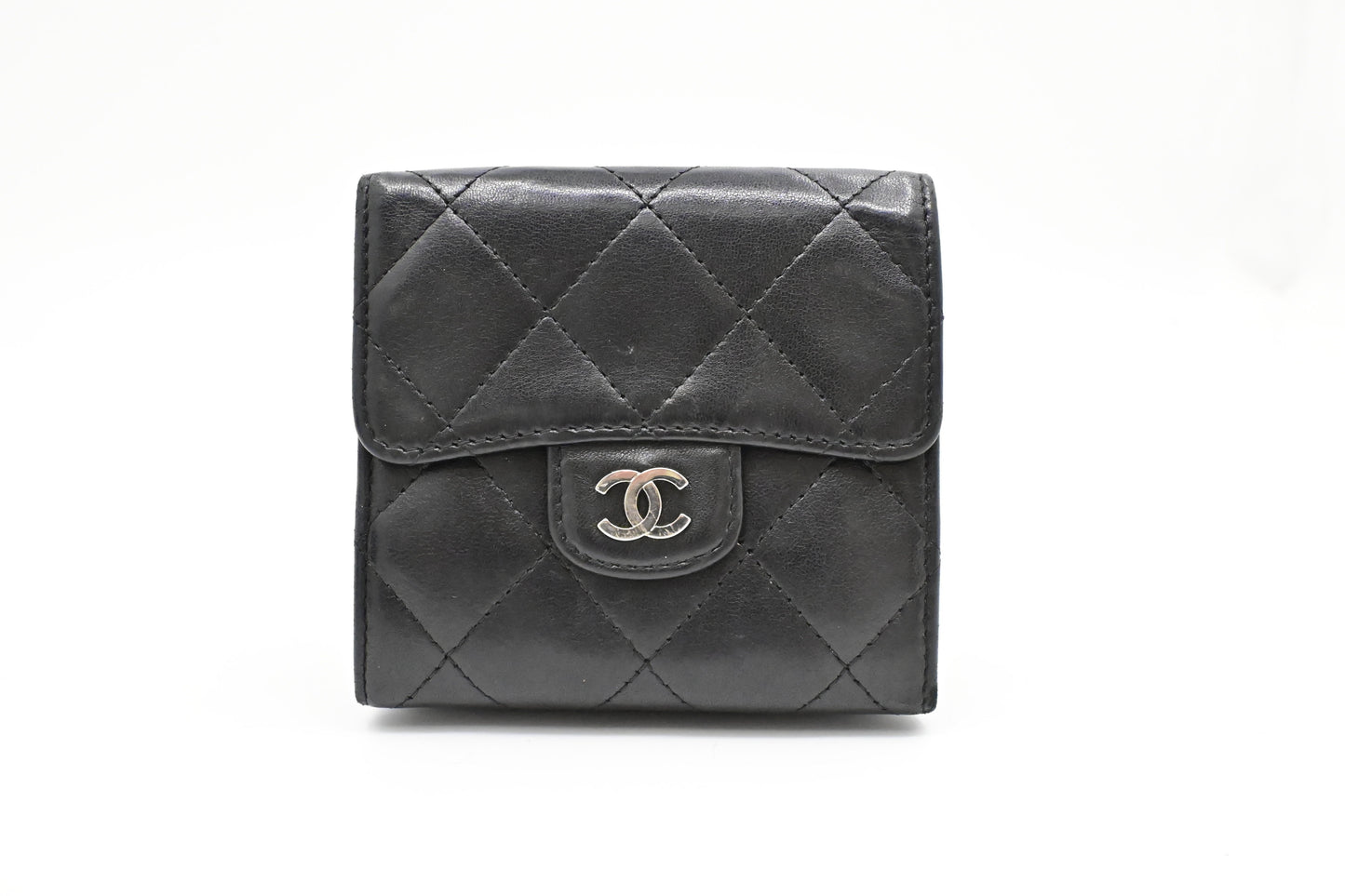 Chanel Compact Wallet in Black Leather