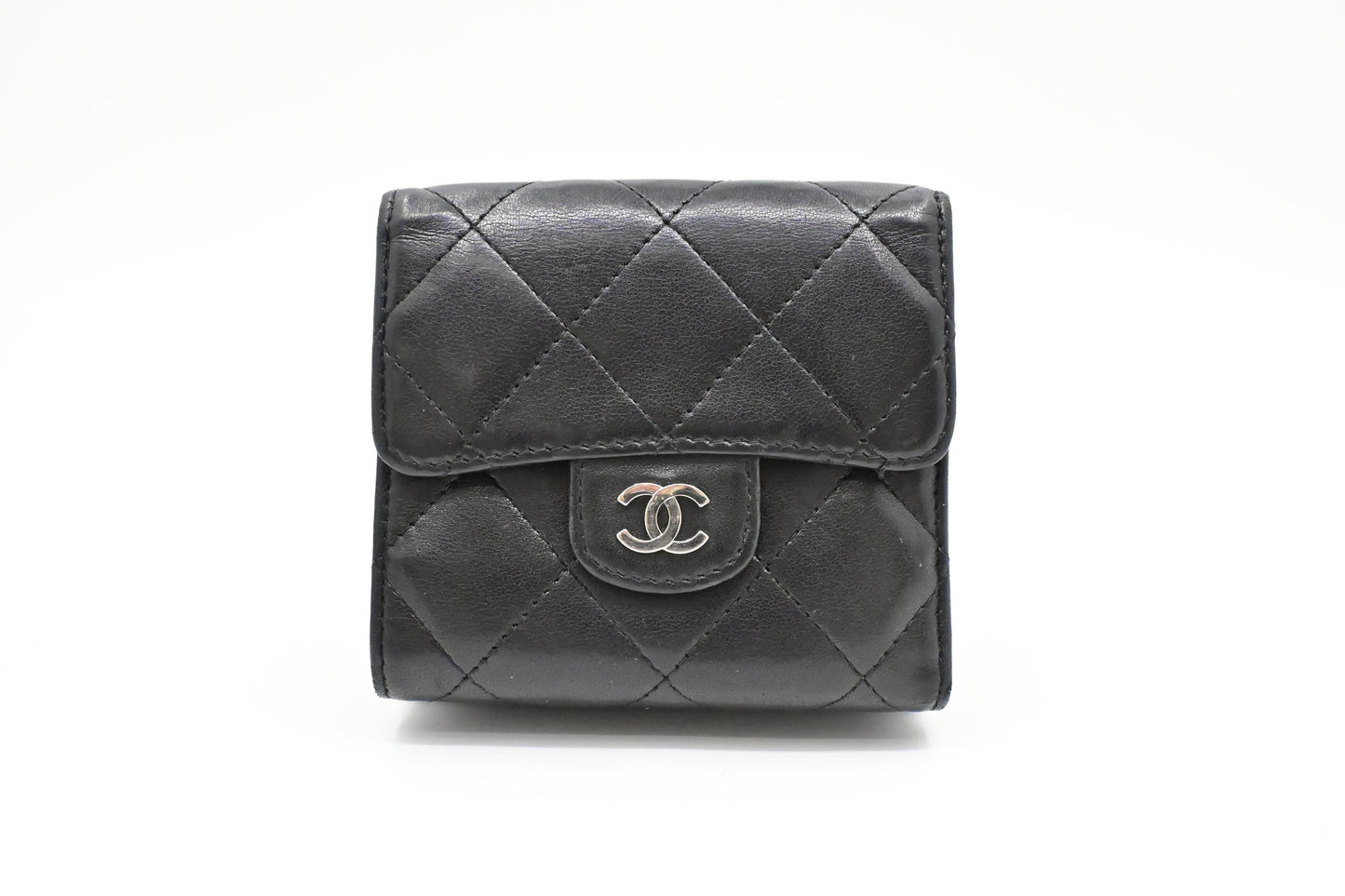 Chanel Compact Wallet in Black Leather