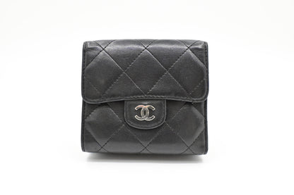 Chanel Compact Wallet in Black Leather