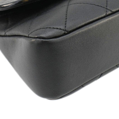 CHANEL La Parisienne Small Quilted Lambskin Leather Shoulder Bag Black