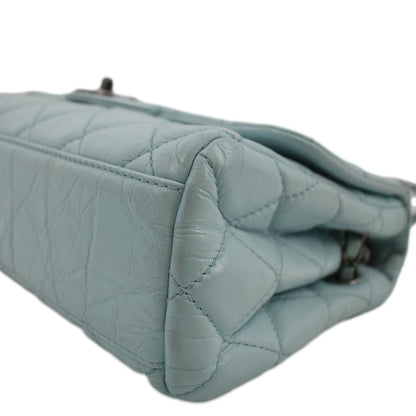 CHANEL Classic Flap Quilted Leather Shoulder Bag Light Blue