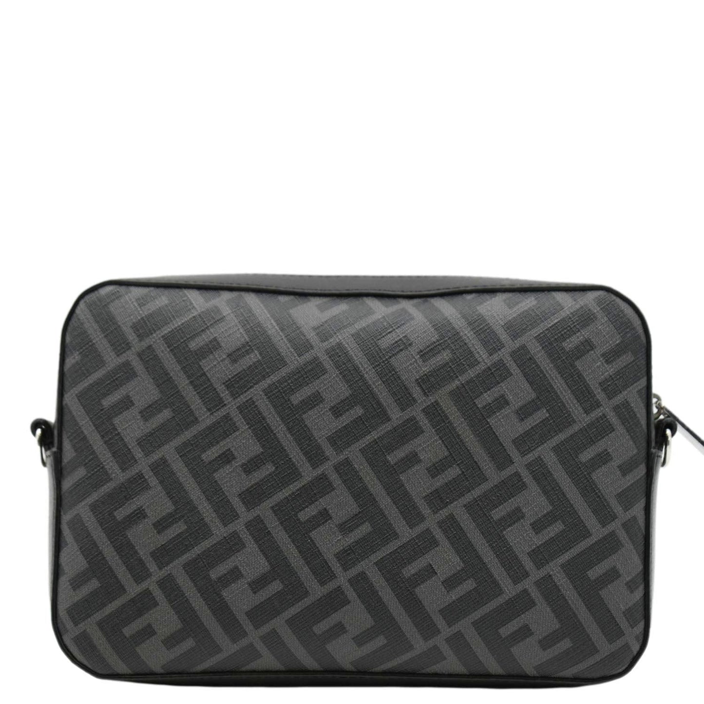 FENDI Diagonal Medium FF Zucca Canvas Camera Case Crossbody Bag Black