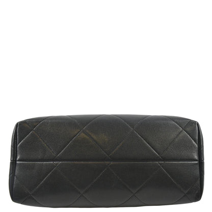 CHANEL Large A Real Catch Quilted Leather Shopping Tote Bag Black