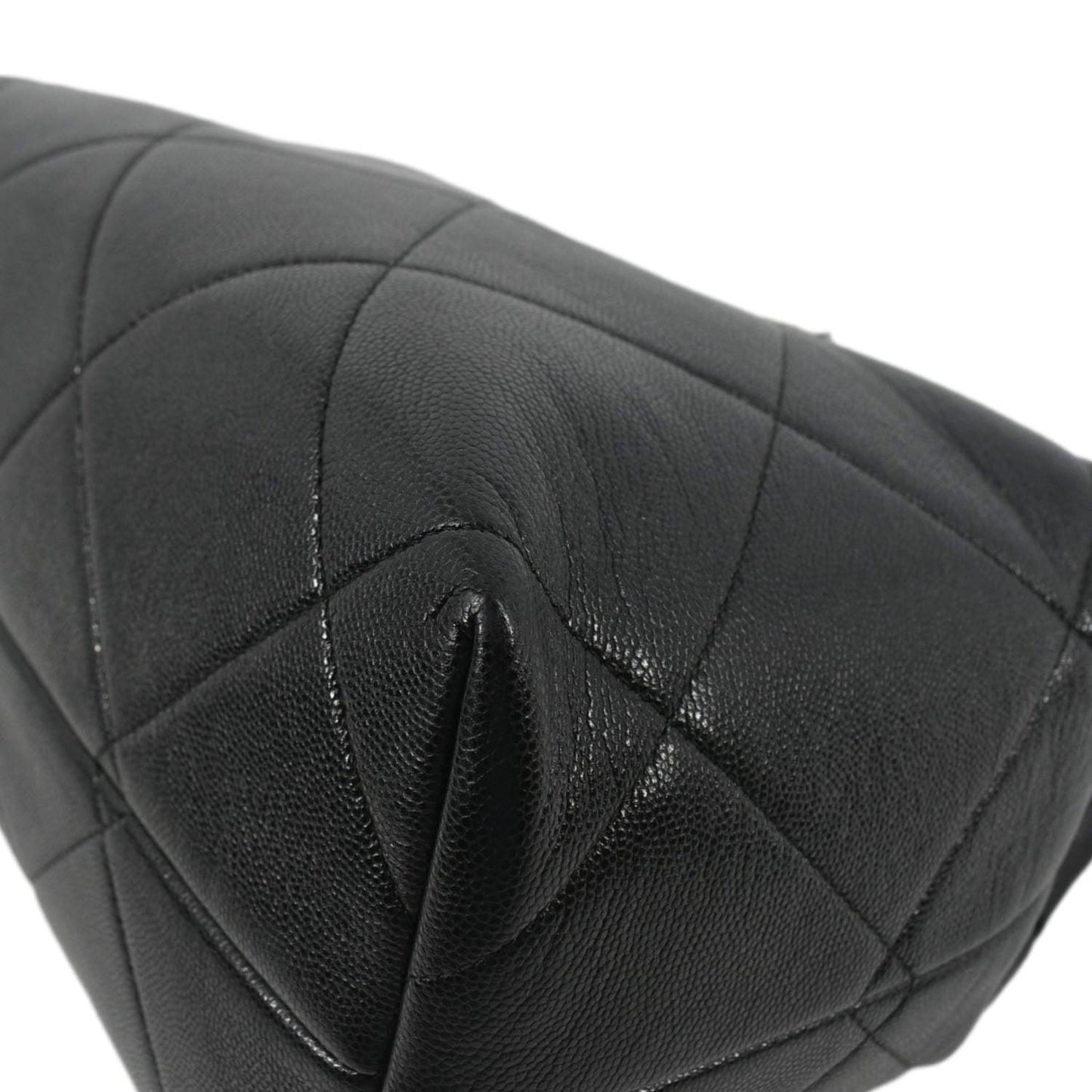 CHANEL Large A Real Catch Quilted Leather Shopping Tote Bag Black