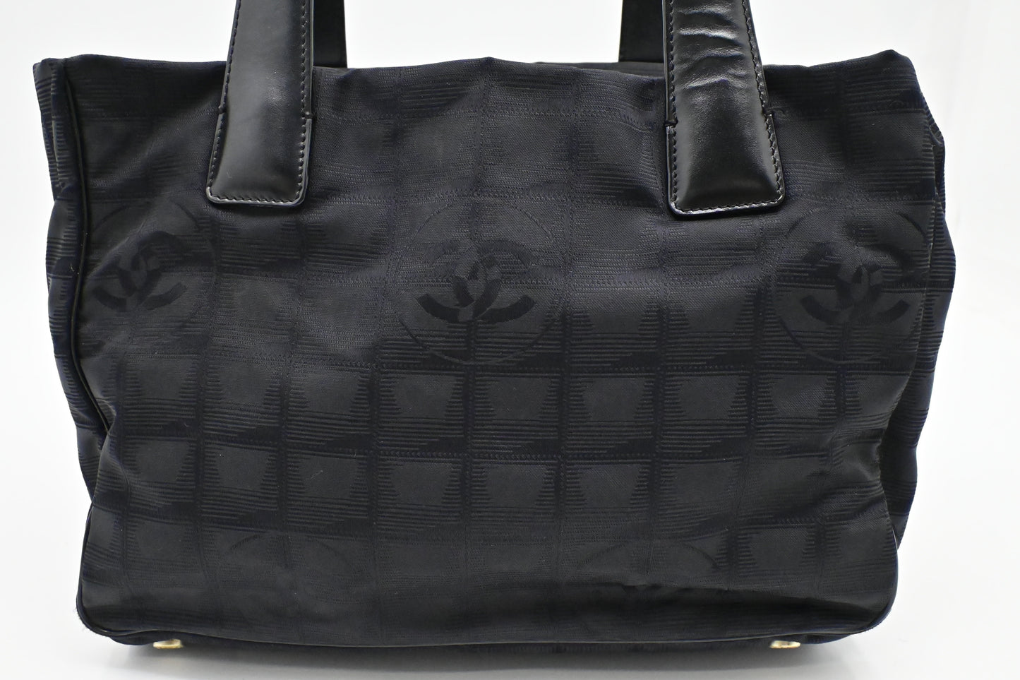 Chanel Small New Travel Line Tote in Black Canvas