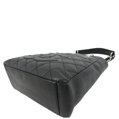 CHANEL PST Caviar Leather Quilted Shopping Tote Bag Black