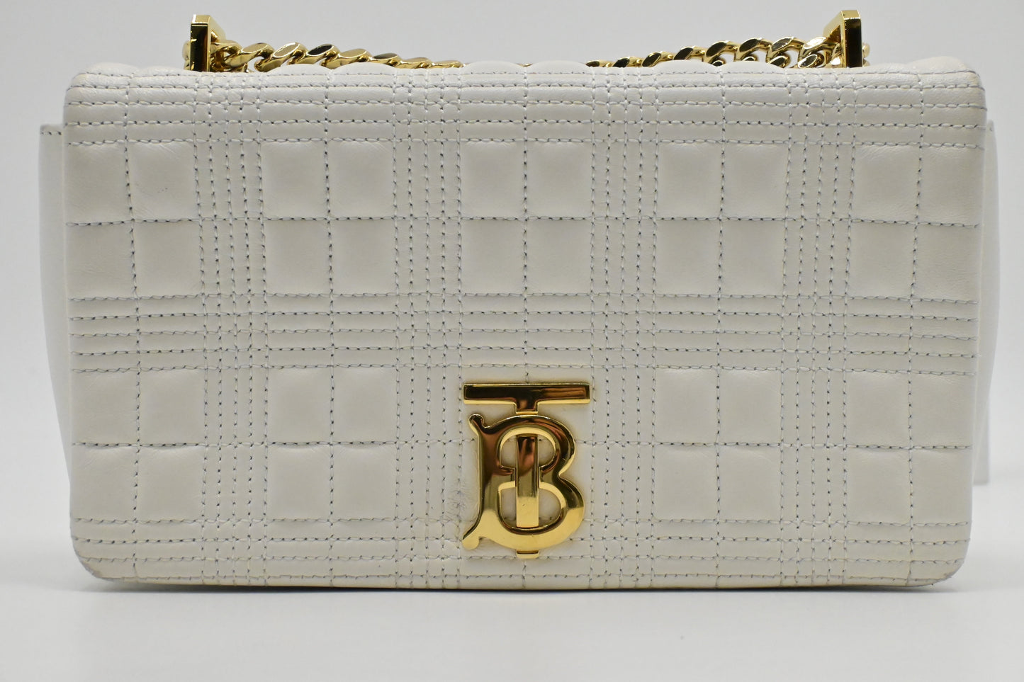 Burberry Lola Crossbody in White Leather