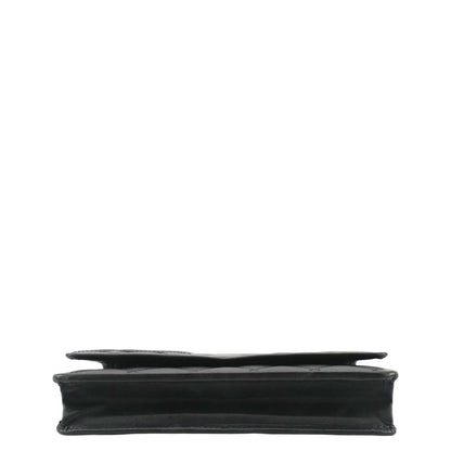CHANEL Cambon Ligne  Wallet On Chain Quilted Leather Clutch Crossbody Bag Black