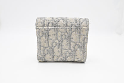 Dior Trotteur Compact Wallet in Grey Oblique Canvas
