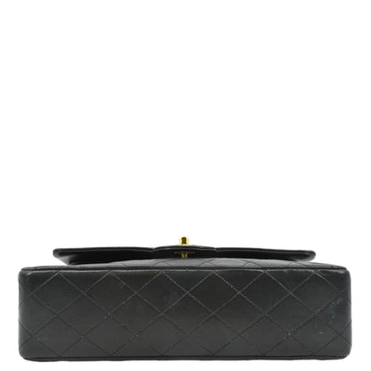 CHANEL Classic Medium Double Flap Leather Shoulder Bag Black
