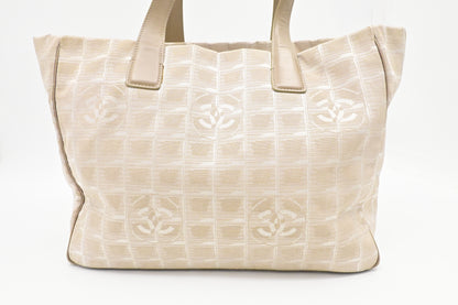 Chanel New Travel Line Tote in Beige Canvas