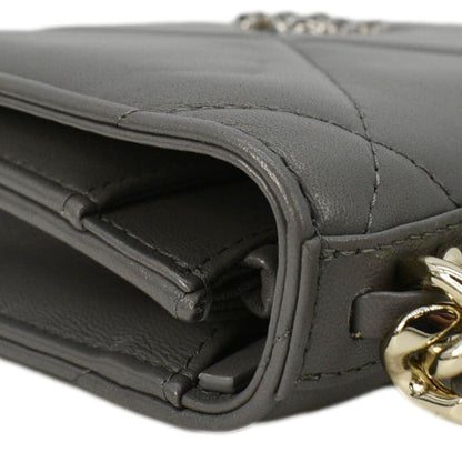 CHANEL 19 WOC Quilted Leather Wallet On Chain Grey