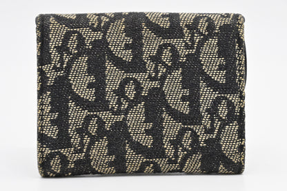Dior Saddle Compact Wallet in Black Oblique Canvas