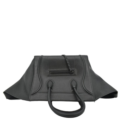 CELINE Luggage Phantom Medium Leather Tote Bag Black
