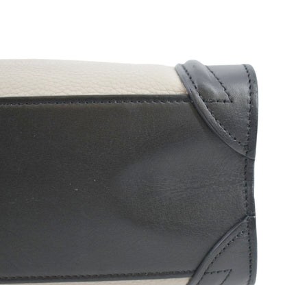 CELINE Luggage Calfskin Leather and Suede Crossbody Bag Tricolor